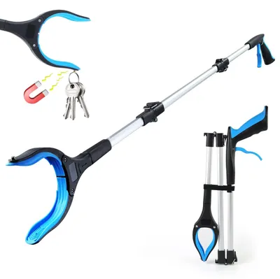 Obrázek produktu pro Solidchoice - Kleště na sbírání odpadu, 110 cm - Skládací - Hliník - Otočná hlava o 360° - Teleskopické - Pro sbírání odpadu