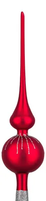 Produktbild von Weihnachtsbaumspitze | Groß 35cm in Classic Rot Silber Regen