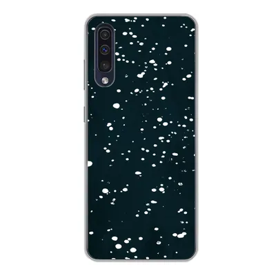 Produktbild von MuchoWow® Handyhülle Schutzhülle Hülle für Samsung Galaxy A50 Polka dots - Schwarz - Weiß Silikon Softcase Handy Hülle - Mobiltelefonhülle