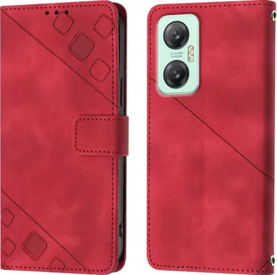 Produktbild von Hülle für Infinix Hot 20 5G X666/X66B Prägung Flip Leder Brieftasche Schutzhülle mit Ständer Rot