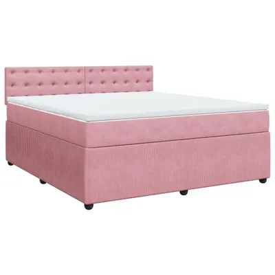 Immagine prodotto di Giroletto a Molle con Materasso Rosa 180x200 cm in Velluto