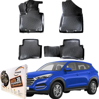 Produktbild von Trimak Autofußmatten kompatibel mit HYUNDAI Tucson 3.gen 2015-2020 Auto Allwetter Gummimatten