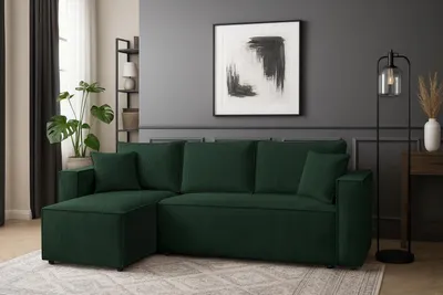 Produktbild von Couchgarnitur Eckcouch CAPRI L-Form, Schlaffunktion, CORD Stoff, Bettkasten und Seitenlehnen