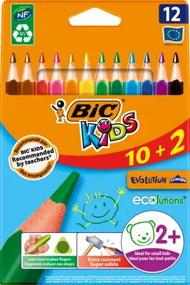 Immagine prodotto di Kredki Ołówkowe BIC Eco Evolution Trójkątne 10+2 kolory