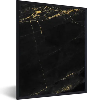 Produktbild von MuchoWow® Gerahmtes Poster Marmor - Schwarz - Gold - Chic - Marmoroptik - Design 30x40 cm - Poster mit Schwarzem Bilderrahmen Wandposter Rahmen Foto Bilder - Wanddeko - Kunstdrucke
