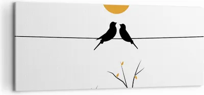 Produktbild von Bild auf Leinwand - Leinwandbild - Einteilig - Bild Vögel Sonne - 100x40cm - Wand Bild - Wanddeko - Wandbilder - Leinwanddruck - Bilder - Wanddekoration - Leinwand bilder - Wandbild - AB100x40-4772