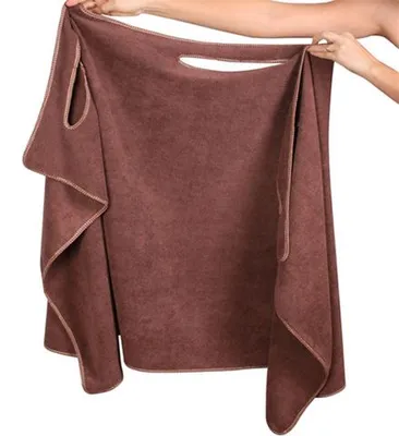 Productafbeelding van Bruine microvezel badjas-handdoek 150x85 cm