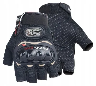 Produktbild von PRO-BIKER Kurze Motorradhandschuhe Fingerlos Schwarz XL