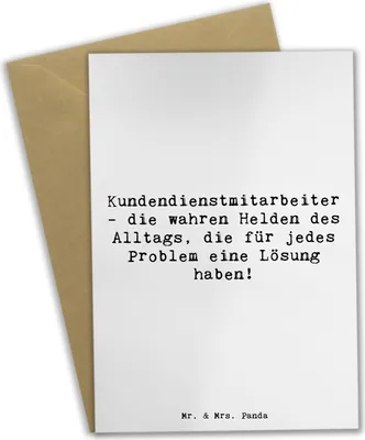 Produktbild von Mr. & Mrs. Panda jubiläumskarte Spruch Kundendienstmitarbeiter Helden - Weiß - Geschenk, osterkarten, Bedanken, Servicegeist, einladungskarten, Grußkarten, Danke sagen