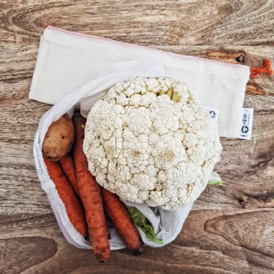 Image de 5 sacs à légumes en tissu - Taille L