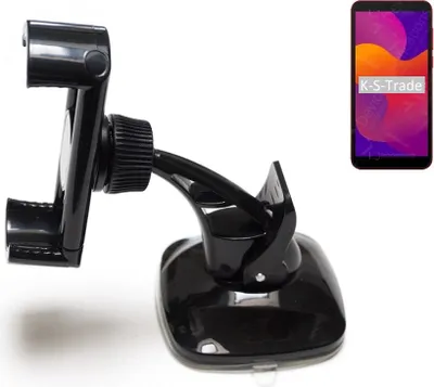 Produktbild von K-S-Trade kompakte Handy-Halterung Windschutzscheibe kompatibel mit Huawei Honor 9S Armaturenbrett schwarz Autohalterung KFZ Halter Scheiben-Halterung