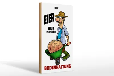 Produktbild von Holzschild Hinweis 20x30cm Hier Eier aus deuts. Bodenhaltung