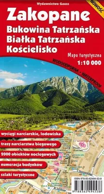 Produktbild von Zakopane, Bukowina, und Białka Tatrzańska, Kościelisko. Laminierte Touristenkarte. Gauß