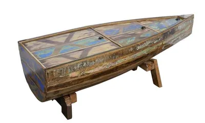 Produktbild von MASSIVMOEBEL24 Couchtisch Altholz 155x52x45 mehrfarbig lackiert NATURE OF SPIRIT #106