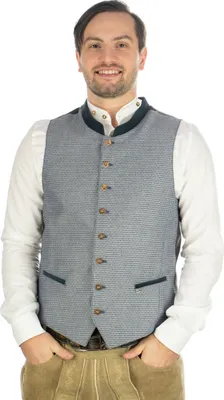 Produktbild von OS Trachten Herren Weste Gilet Trachtenweste mit Stehkragen Nopoo, Größe:50, Farbe:marine