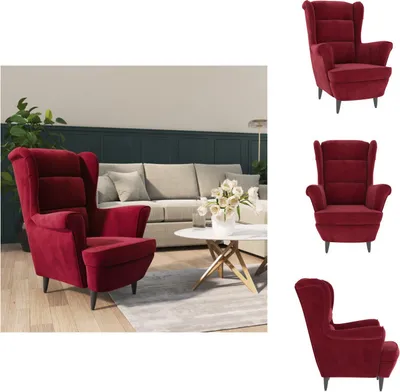 Immagine prodotto di vidaXL Poltrona velluto rosso vino - Poltrona