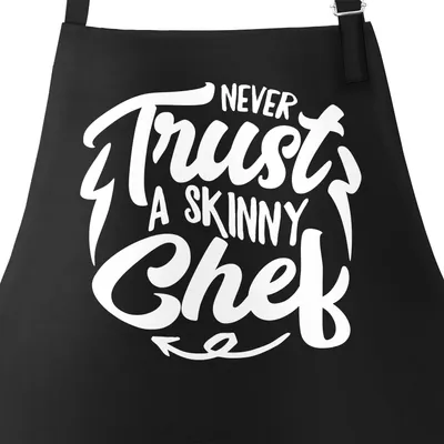 Produktbild von Lustige Grill-Schürze für Männer mit Spruch Never trust a skinny Chef Moonworks® schwarz unisize