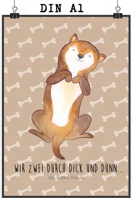 Produktbild von Mr. & Mrs. Panda Bild Hund Streicheln DIN A1 - Hundeglück - Geschenk, Kunstdruck, poster, Niedlich, drucke, Bauch, Süß, Hunde, Sprüche, Wandbild, wanddeko