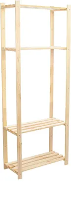 Obrázok produktu pre STOLMAK Drevený regál 80x170x28,5 cm, 4 police, masívna borovica, prírodný, knižnica, regál do pivnice