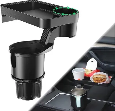 Produktbild von Famanu Auto Becherhalter mit Drehfunktion und Verstellbarem Fuß - Platzsparend für Auto