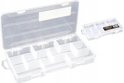 Produktbild von NECO Angelbox 25,2×12,5×3,5 cm – Flache Zubehörbox mit 7 Fächern