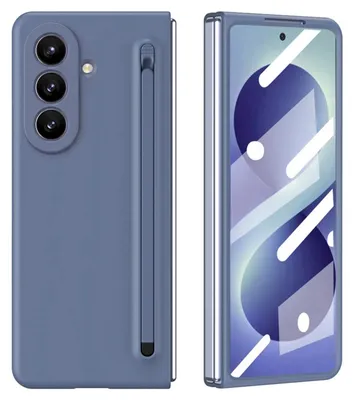 Image de Coque de protection Avizar à 360°, finition mate, pour Galaxy Z Fold 8 Ultra, avec stylet, couleur bleue