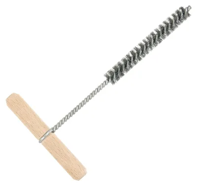 Isolbau Stahl-Bohrlochbürste M8 Ø 8 mm Rundbürste mit Holzgriff Reinigungsbürste Bohrloch