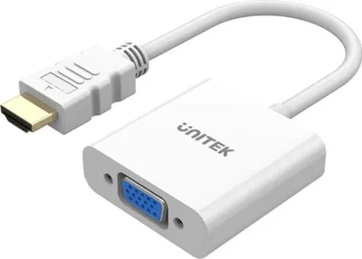 Produktbild von Unitek Hdmi Vga Adapter, Fullhd 60Hz, Weiss, M/W (Y-6333C01)