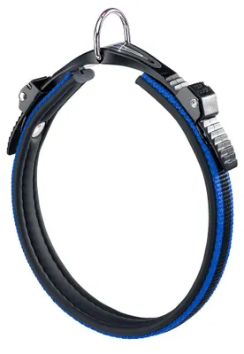 Produktbild von Ferplast Hundehalsband ERGOCOMFORT, Halsband für große Hunde, Verschluss mit Mikroverstellung, weiche Polsterung, Schnellverschluss, blau