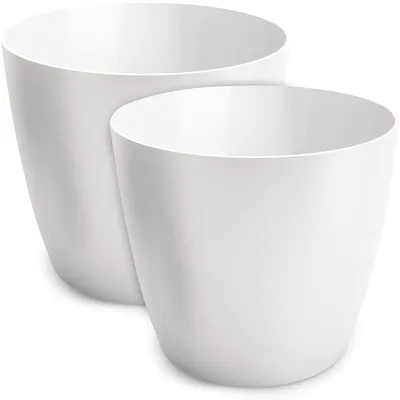 Imagen del producto de Macetas opacas, de plástico, diámetro de 12 cm, juego de 2 unidades, para plantas