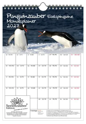 Produktbild von Pinguinzauber Eselspinguine Planer DIN A4 Kalender für 2027 Pinguin - Seelenzauber