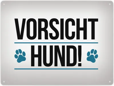 Produktbild von Vorsicht Hund! Metallschild XXL