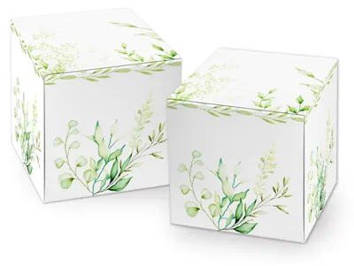 Produktbild von Logbuch-Verlag 10 kleine Geschenkboxen grün weiß Gastgeschenk Hochzeit Verpackung 7 x 7 cm Give-Away Pappschachtel mit Deckel quadratisch Taufe Geburtstag Firmung25 Stück