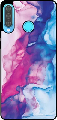 Produktbild von Smartphonica Telefon Fall geeignet für Huawei P30 Lite mit rosa blau Marmor Print - TPU Backcover Fall Rose blau Marmor Design