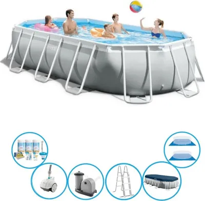 Zdjęcie produktu dla Stelaż do basenu Intex Prism Frame - wraz z akcesoriami - 503x274x122 cm