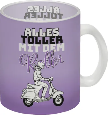 Produktbild von Alles toller mit dem Roller Glas Tasse Das witzige Design des Kaffeebechers
