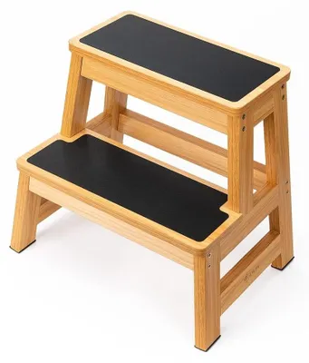 Produktbild von Holz 2-Stufen Hocker für Erwachsene und Kinder - Sicher und Multifunktional