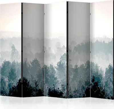 Produktbild von 5-teiliger Doppelseitiger Vlies Paravent - Winter Forest II 225x172 cm Landschaften c-B-0347-z-c