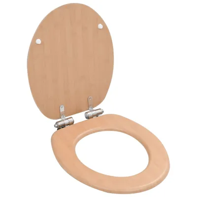 Image de vidaXL Siège de toilette avec couvercle Soft-Close MDF design bambou