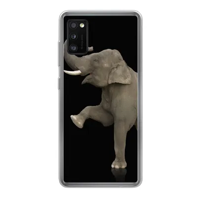 Produktbild von MuchoWow® Handyhülle Schutzhülle Hülle für Samsung Galaxy A41 Elefant - Tiere - Schwarz - Porträt Silikon Softcase Handy Hülle - Mobiltelefon