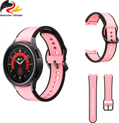 Produktbild von Moe-Pley™ Samsung Galaxy Watch 4 / 5 / 6 Armband 20mm - Silikon - Zweifarbig - Rosé-Schwarz