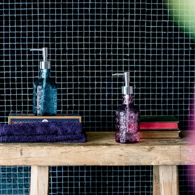 Produktbild von Spirella Seifenspender "Carlita" Glas Flüssigseifen-Spender 300ml Blau