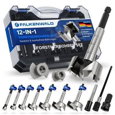 Productafbeelding van Forstnerboren set 12-delig Ø 10-40 mm - forstnerboorset