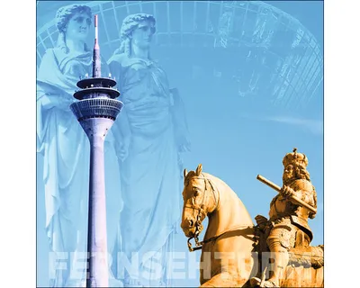 Produktbild von Glasbild Düsseldorf Rheinturm III 20x20 cm