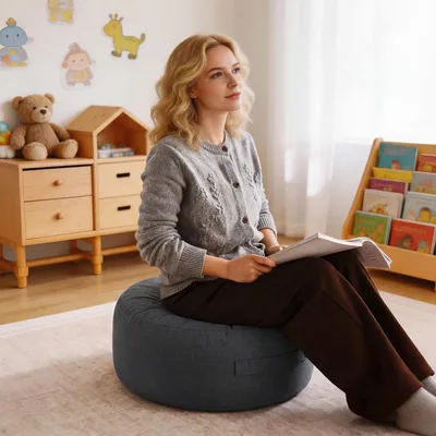 Produktbild von Sitzsack Bezug für Kuscheltiere Dunkelgrau ohne Füllung