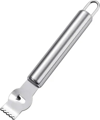 Zestenreibe aus Edelstahl, 16,5 cm, für Zitrusfrüchte, silber