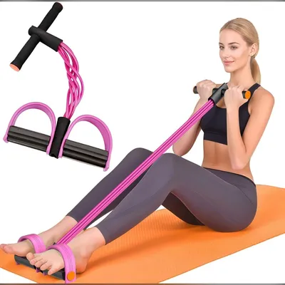 Obrázok produktu pre INF Šesťtrubicový odporový trenažér na sed-ľahy a cvičenie brucha na domáce fitness Ružová