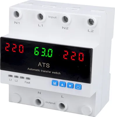 Image de 63 A Commutateur de transfert automatique/manuel Priorité L1 Montage sur rail DIN Affichage LED 50 60 Hz pour alimentation de secours par générateur