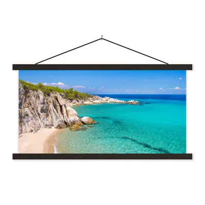 Produktbild von MuchoWow® Textilposter Meer - Strand - Sommer 150x75 cm mit schwarzem Rahmen - Posterleiste