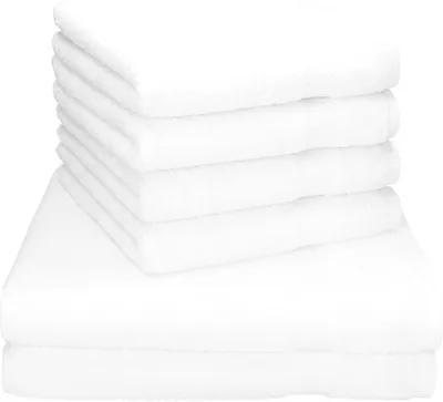 Produktbild von Betz 6-tlg. Handtuch-Set PREMIUM - 2 Liegetücher 4 Handtücher 100% Baumwolle  Farbe: weiß